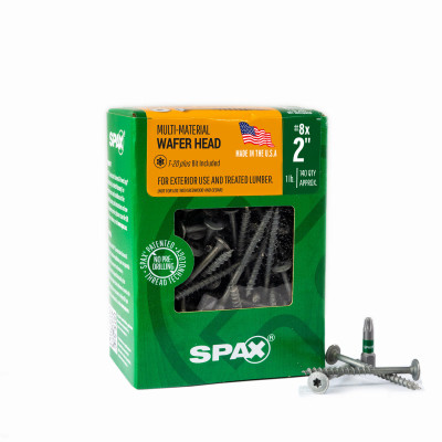 #8 x 2" Exterior Wafer Head Wood Deck Screws  Construction Torx T-Star Plus (140 EA) 1 LB