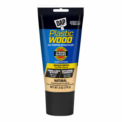 Plastic Wood Latex Wood Filler, Natural, 6 oz. Tube