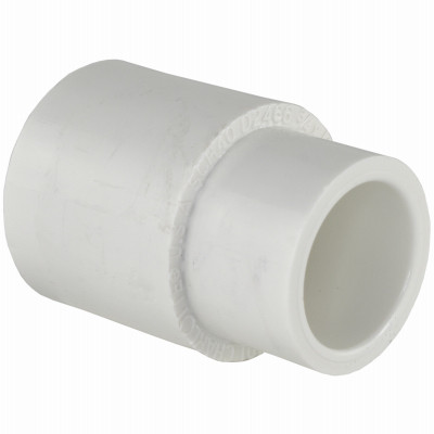 Schedule 40 PVC Pressure Reducing Coupling, White, 1 x 3/4 In.