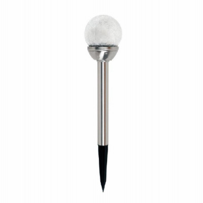 Solar Crackle Glass Ball LED Pathway Light, White/Color Changing Mode, 15.55 In. (16 pieces)