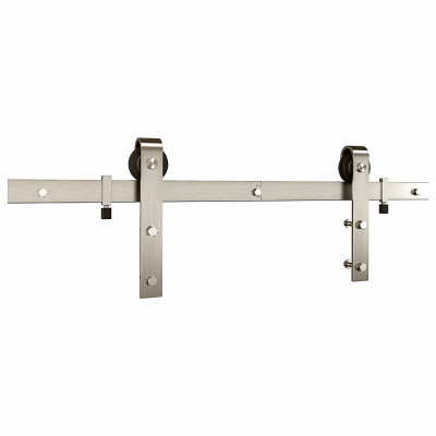 Interior Sliding Door Hardware Kit, 2-Pc. Track, Satin Nickel
