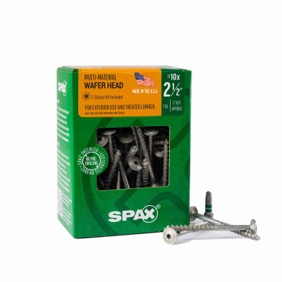 #10 x 2-1/2" Exterior Wafer Head Wood Deck Screws  Construction Torx T-Star Plus (77 EA) 1 LB