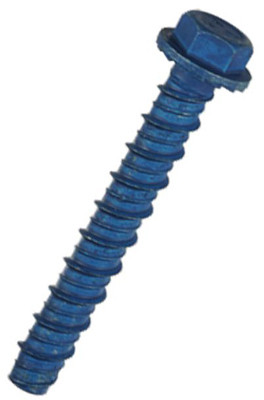 Concrete Screw Anchors, Hex Washer Head, 3/8 x 3 In., 2-Pk.