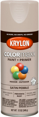 COLORmaxx Spray Paint + Primer, Satin Pebble, 12 oz.