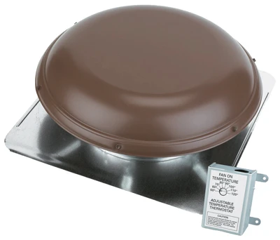 Roof-Mount Power Attic Ventilator, Brown, 1900-Sq. Ft.