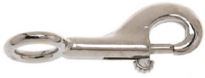 Bolt Snap, Rigid Round Eye, Zinc/Nickel, 5/8 In.