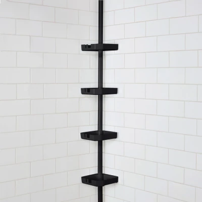 4-Tier Corner Shower Caddy, Black