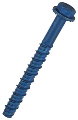 Concrete Screw Anchors, Hex Washer Head, 3/8 x 4 In., 2-Pk.
