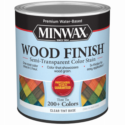 Wood Finish Stain, Water-Based, Semi-Transparent, Clear, 1-Qt.