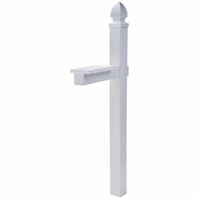 Whitley Post Cover, White Plastic, Post Not Included, 57-In.