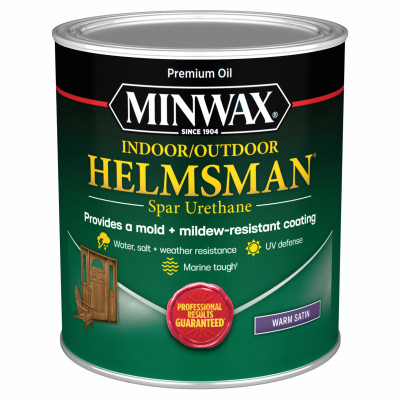Minwax® Indoor/Outdoor Helmsman® Spar Urethane, Warm Satin, Clear, 1 Quart