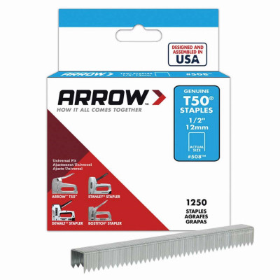 T50 Stainless Steel Staple, 1/2 In., 1,000-Pk.
