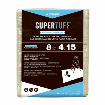 SuperTuff Canvas Drop Cloth Runner, 4 x 15 Ft.