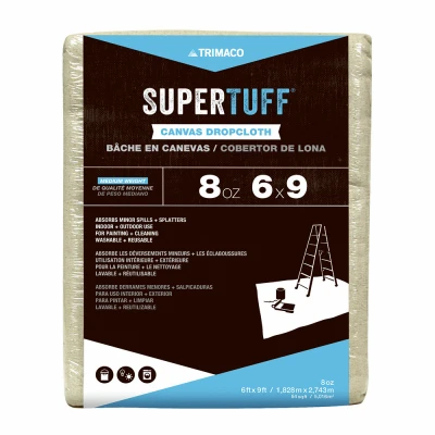 SuperTuff Canvas Drop Cloth, 6 x 9 Ft.