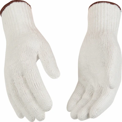 Polyester Gloves, White, Men's M, 3-Pk.