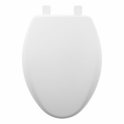 Toilet Seat, Whisper Close, Elongated, White Plastic