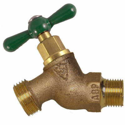 No-Kink Straight Hose Bibb, Lead-Free, 3/4 MPT x 3/4 In. Hose Thread