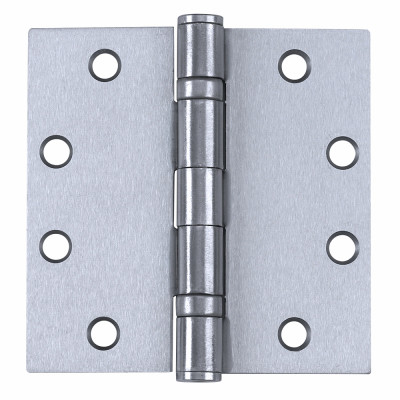 Ball-Bearing Hinge With Non-Removable Pin, Satin Stainless Steel, 4.5 x 4.5 In.