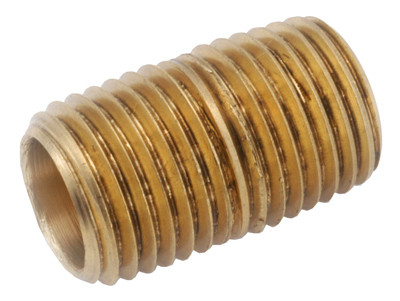 Red Brass Nipple, Lead Free, 1/8 x 2.5 In.