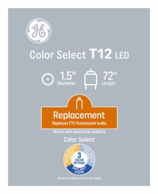 LED Linear Tube, Single Pin-Fa8 Base, 19 Watts, 3-Color Select, 2-PK (6 pieces)
