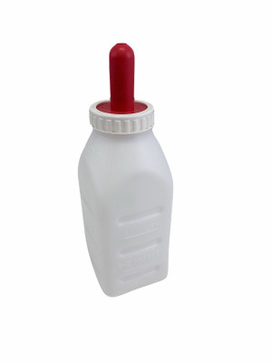 Lamb Nursing Bottle, Screw-On Cap with Nipple, 2 Qt.