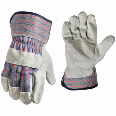 Double Leather Palm Work Gloves, Men's Medium