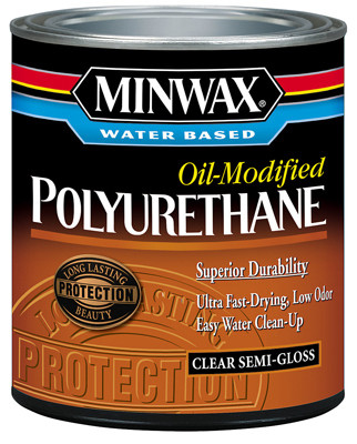 Ultra Fast Drying Polyurethane, Water Based, Semi-Gloss, Qt.