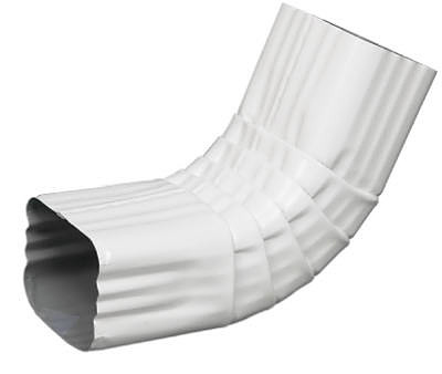Gutter Front Elbow, Style A, 75 Degree, White Aluminum, 2 x 3 In.
