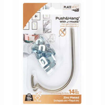 14-Pc. Push & Hang Hooks + J-Hook Combo Hook
