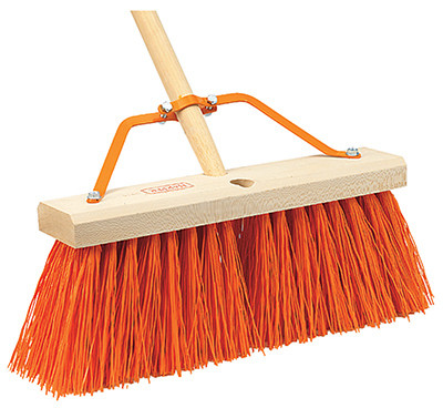 Street Broom, Stiff Synthetic Bristles, 16 In.