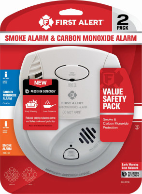 Smoke & Carbon Monoxide Alarm, Battery Operated, 2-Pk.