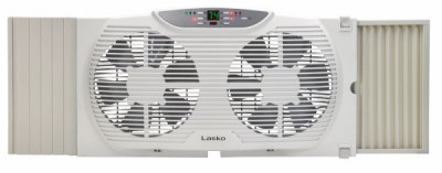 Lasko Electrically Reversible Twin Window Fan with Remote Control