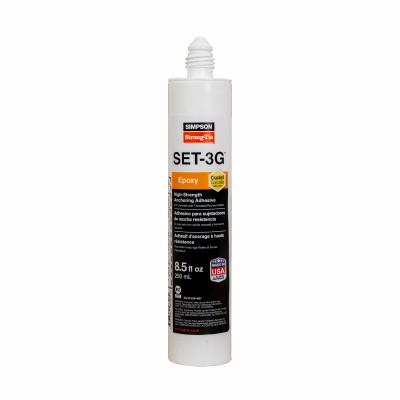 SET-3G High-Strength Epoxy Tie Adhesive w/ Nozzle and Extension, 8.5 oz.
