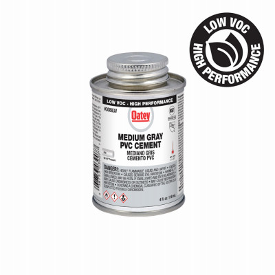 Gray Medium-Bodied PVC Pipe Cement, 4 oz.