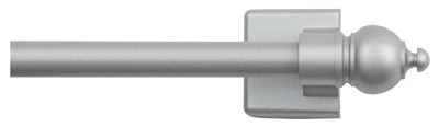 Petite Cafe Curtain Rod, Magnetic, Satin Silver, 7/16 x 16 to 28 In.