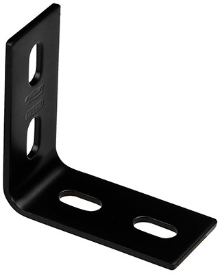 Corner Brace, Black Steel, 3.1 In.