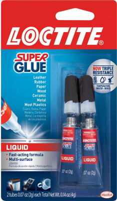 Super Glue Liquid, 2 gm Tube, 2-Pk.