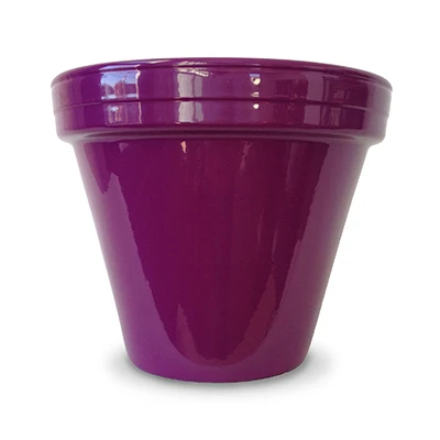 Flower Pot, Violet Ceramic, 6.5 x 5.5 In. (10 pieces)
