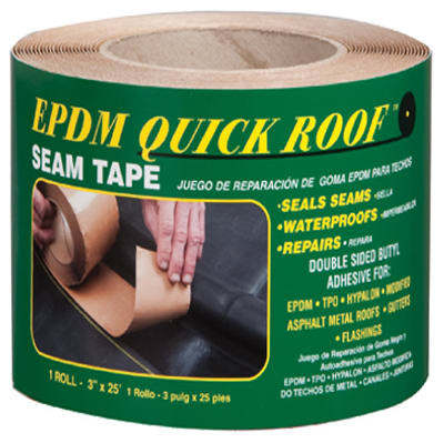 EPDM Roof Seam Tape, Black EPDM, 3-In. x 25-Ft.