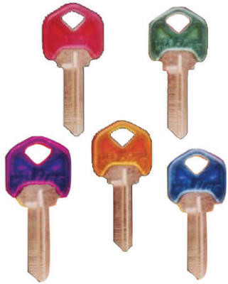 Key Blank, Kwikset Cool Color, Plastic Head (5 pieces)