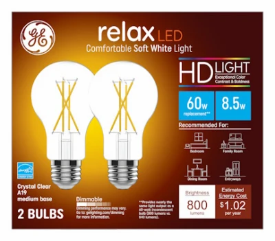 LED Light Bulbs, A19, 800 Lumens, 8.5 Watt, 2-Pk.