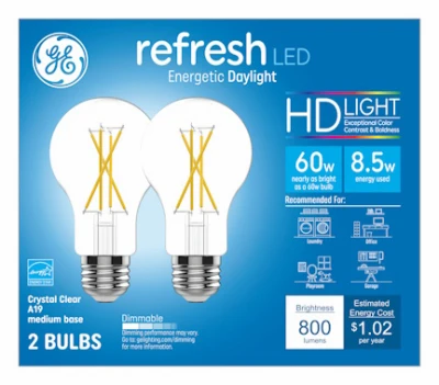 LED Light Bulbs, A19, 800 Lumens, 8.5 Watt, 2-Pk.