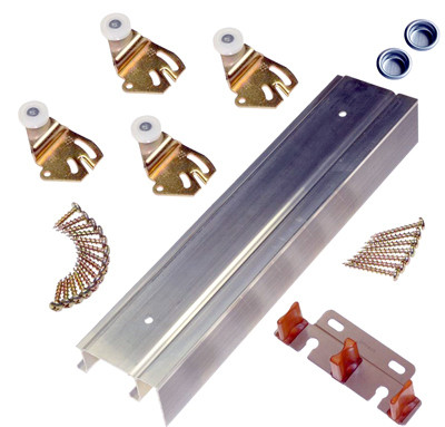 2 Door Bypass Track Hardware, Aluminum, 72 In.