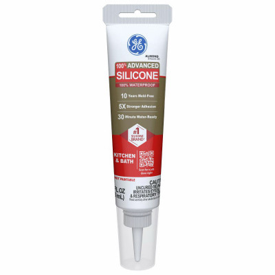 Advanced Silicone 2 Kitchen & Bath Sealant, Almond, 2.8-oz. Squeeze Tube
