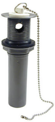 PVC Pull-Out Plug With Chain & Stopper, 1-1/4 x 5-In.