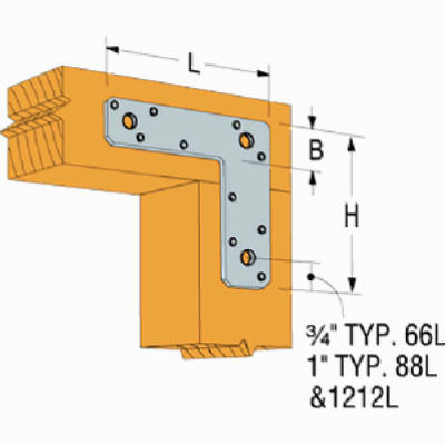 "L" Strap Tie Connector, 6 x 6 In.
