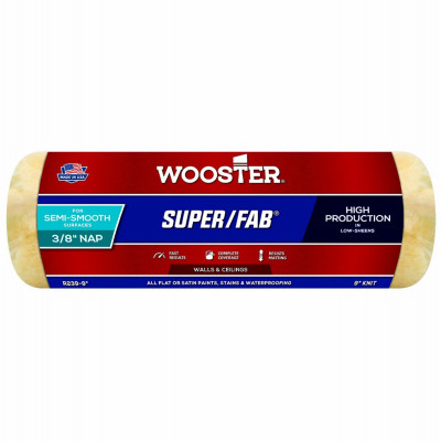 Super/Fab Paint Roller Cover, 9-In., 3/8-In. Nap