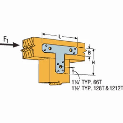 "T" Strap Tie Connector, 6 x 6 In.