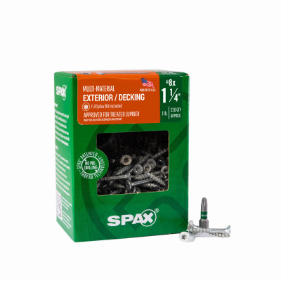 #8 x 1-1/4" Exterior Flat Head Wood Deck Screws  Construction Torx T-Star Plus (230 EA) 1 LB