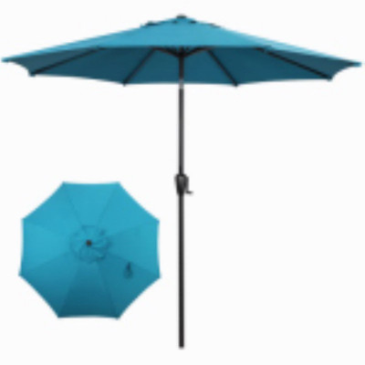 Patio Umbrella, Steel Frame, Teal, 9 Ft.